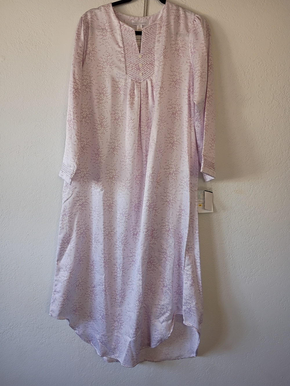 Carole Hochman Women's Nightgown Sof Satin & Cotton Light Lavender Size M